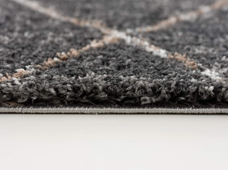 5' x 8' Gray Modern Distressed Lines Area Rug