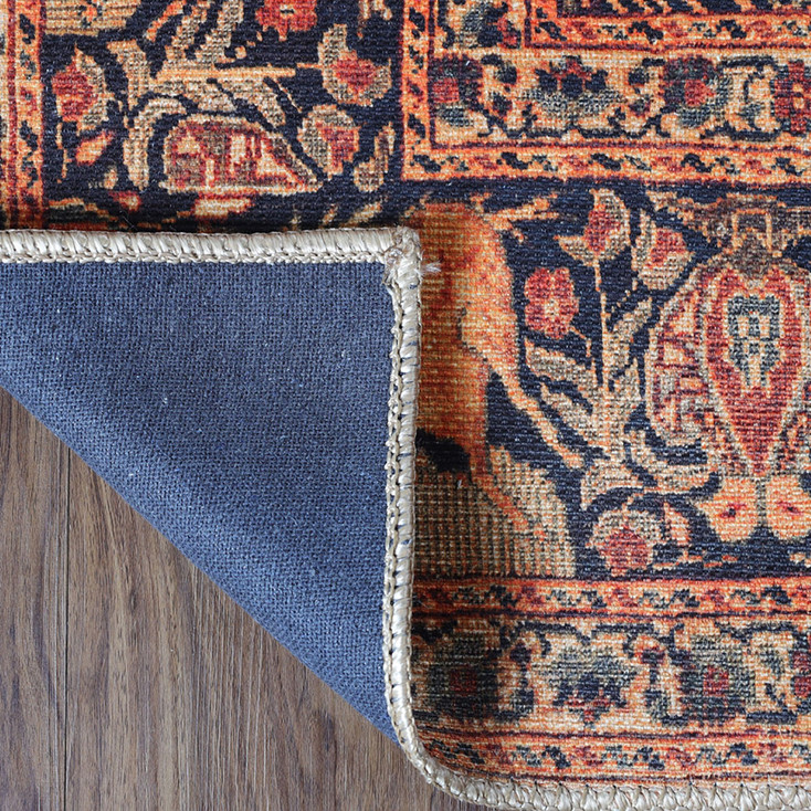 5' x 8' Brown Medallion Stain Resistant Polyester Area Rug
