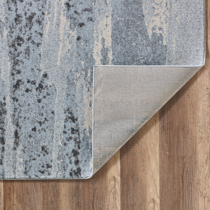 5' x 8' Blue & Gray Abstract Dhurrie Area Rug