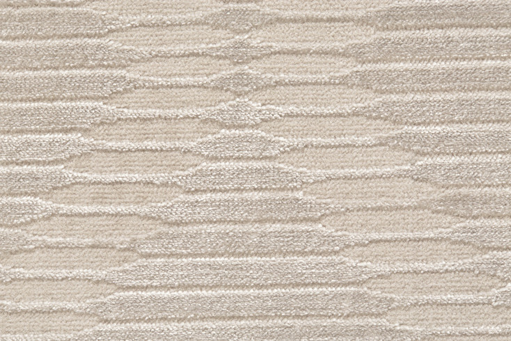 5' x 8' Ivory and Tan Geometric Stain Resistant Area Rug