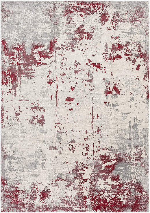 5' x 8' Red Abstract Dhurrie Polypropylene Rectangle Area Rug