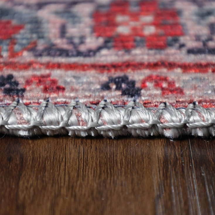 5' x 8' Garnet Red Medallion Stain Resistant Area Rug