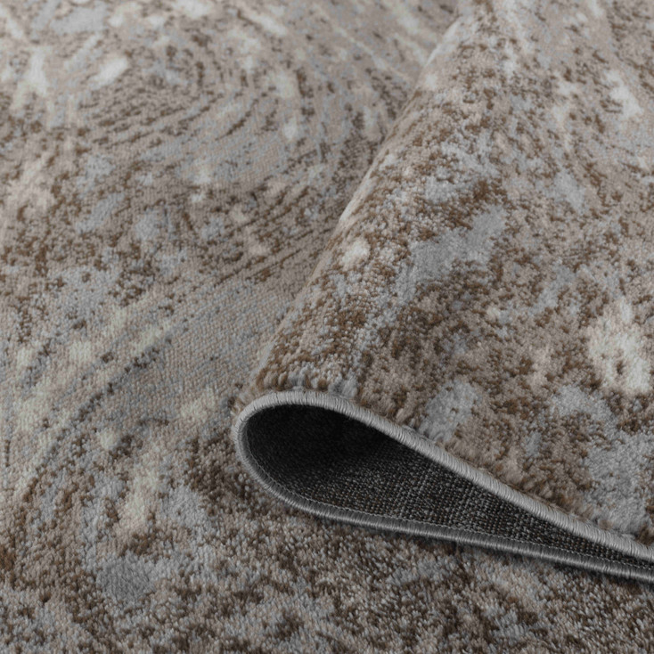 5' x 8' Brown Abstract Polypropylene Rectangle Area Rug