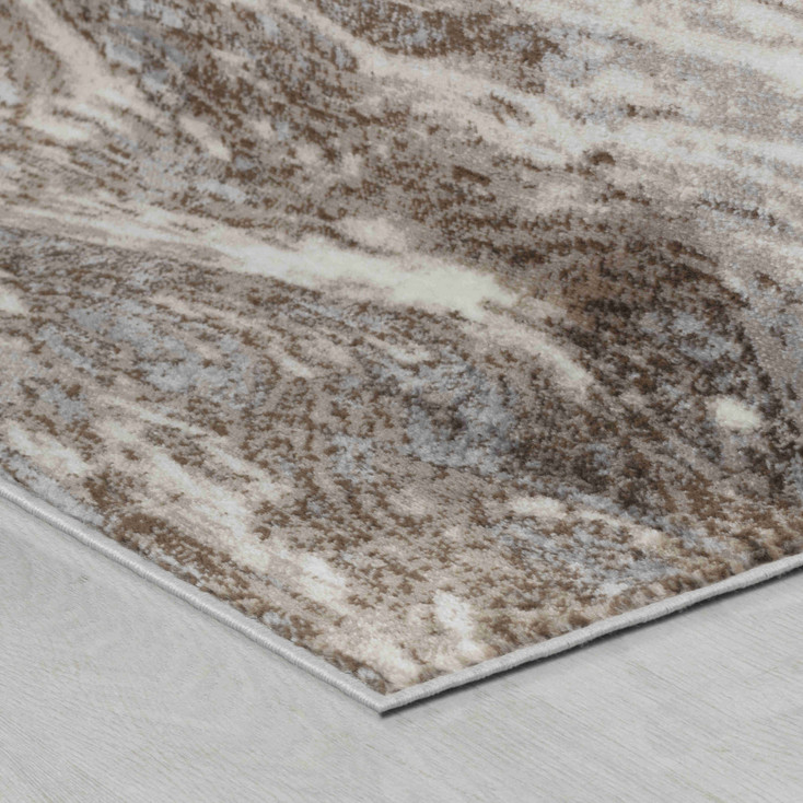 5' x 8' Brown Abstract Polypropylene Rectangle Area Rug