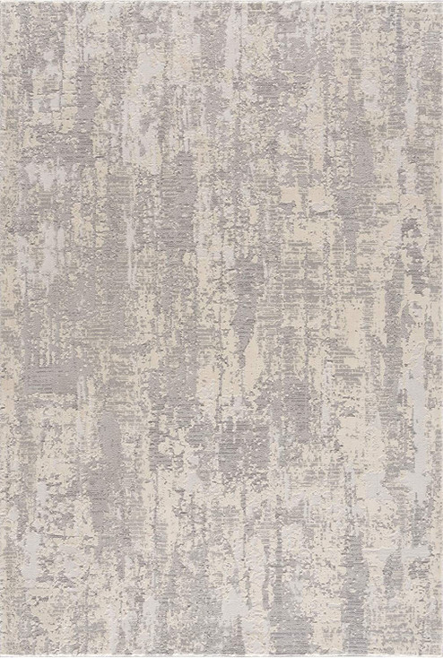 5' x 8' Grey Abstract Polypropylene Area Rug