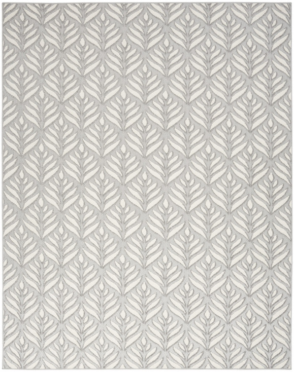 5' x 8' Grey Floral Stain Resistant Non Skid Area Rug
