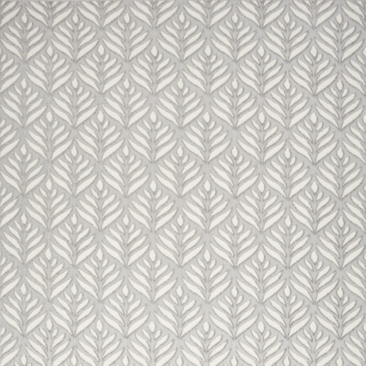 5' x 8' Grey Floral Stain Resistant Non Skid Area Rug