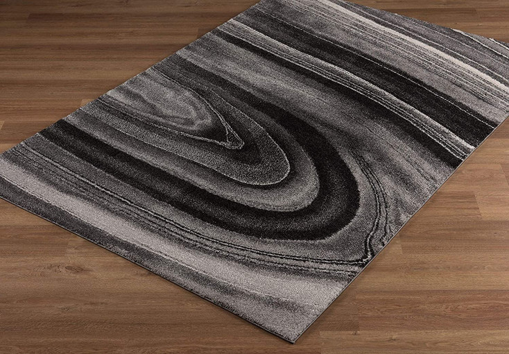 5' x 8' Dark Gray Abstract Illusional Area Rug