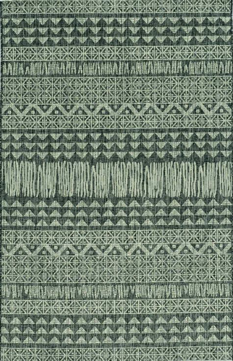 5' x 8' Charcoal Aztec Pattern Rug