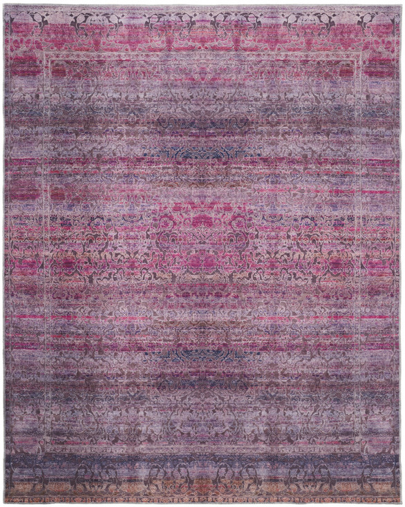 5' x 8' Pink and Purple Floral Power Loom Area Rug