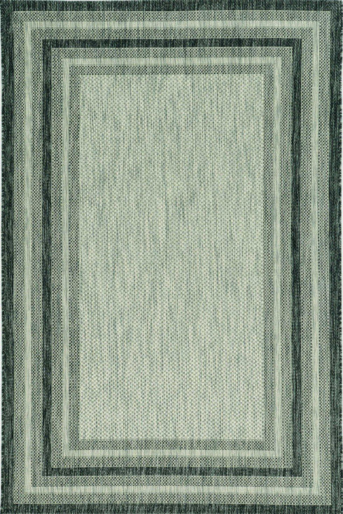 5' x 8' Grey Bordered Area Rug