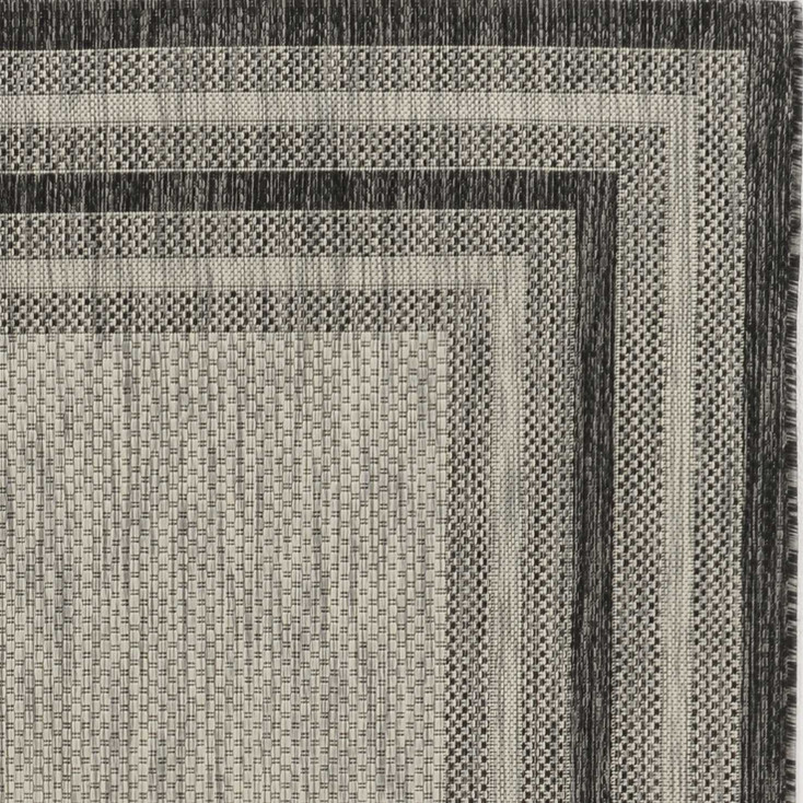 5' x 8' Grey Bordered Area Rug