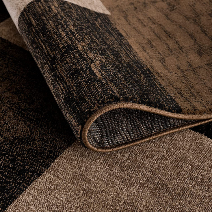 5' x 8' Brown Checkered Dhurrie Area Rug
