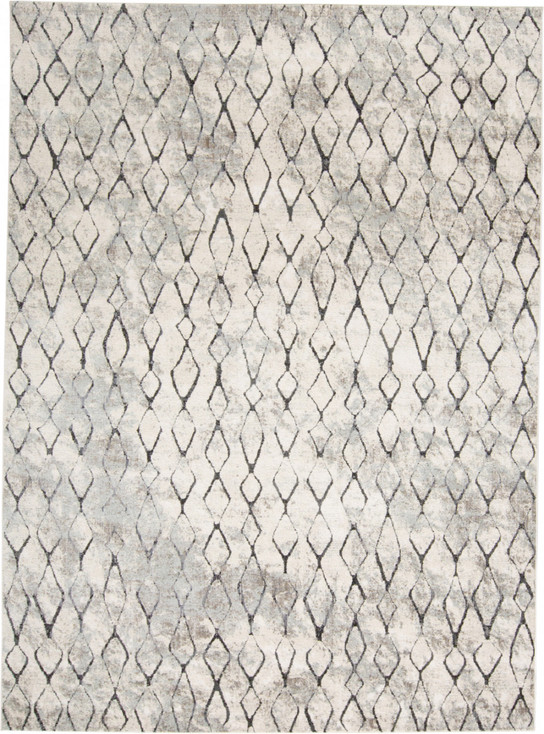 5' x 8' Ivory Gray & Taupe Abstract Stain Resistant Area Rug