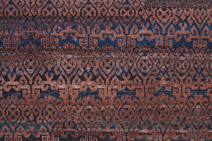 5' x 8' Red Brown and Blue Floral Power Loom Area Rug