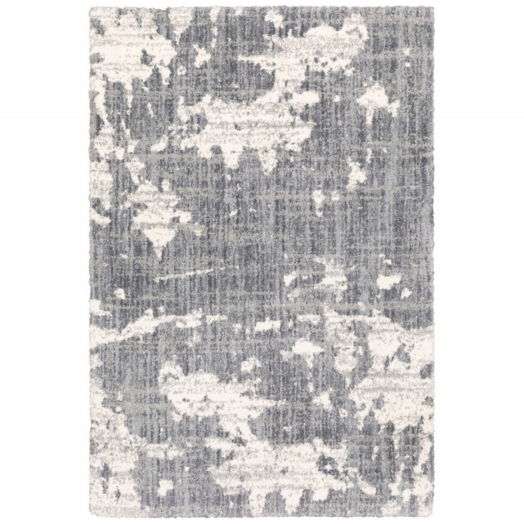 5' x 8' Grey and Ivory Grey Matter Area Rug