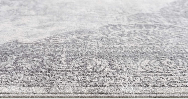 5' x 8' Gray Distressed Medallion Area Rug