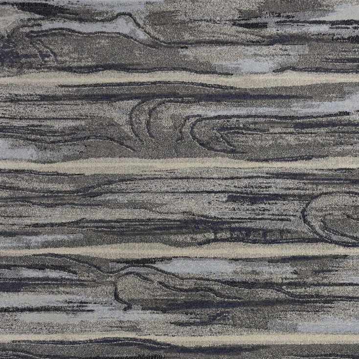 6' x 9' Grey Abstract Wood Design Indoor Area Rug