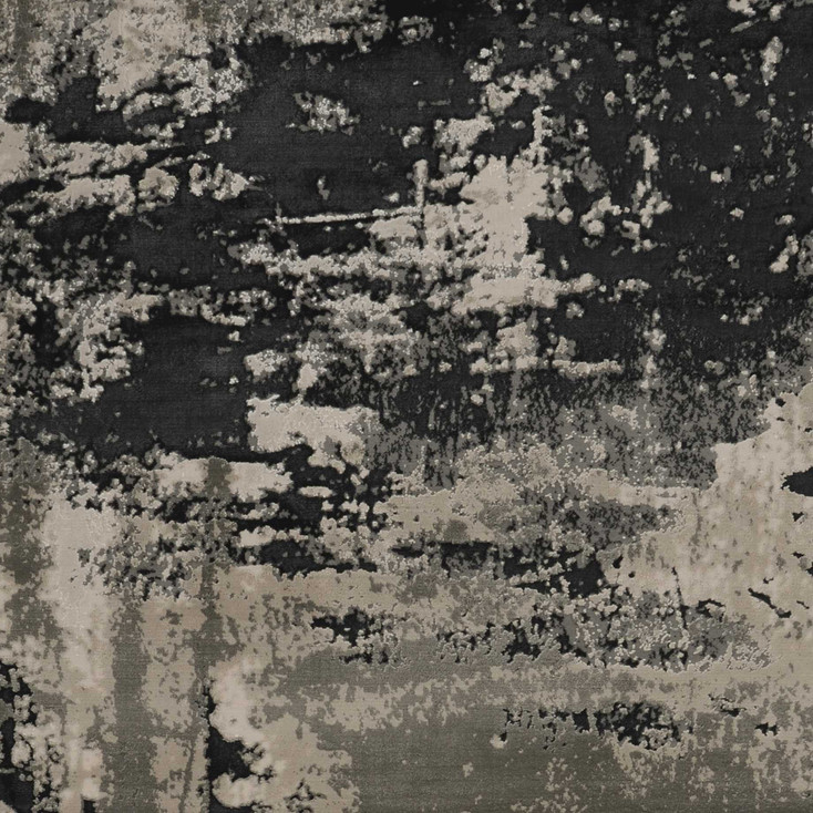 6' x 9' Polyester Silver Charcoal Area Rug