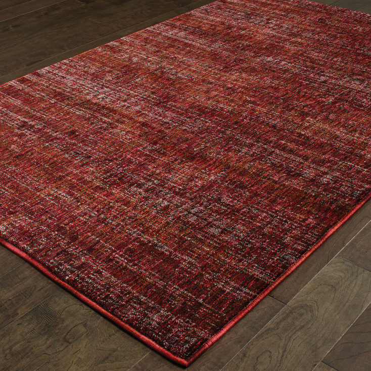 6' x 9' Red Grey Deep and Charcoal Power Loom Stain Resistant Area Rug