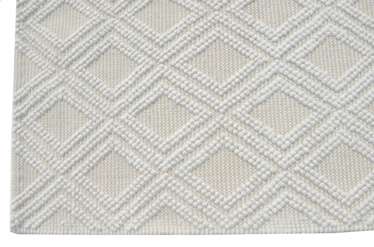 6' x 9' Off White Geometric Dhurrie Area Rug