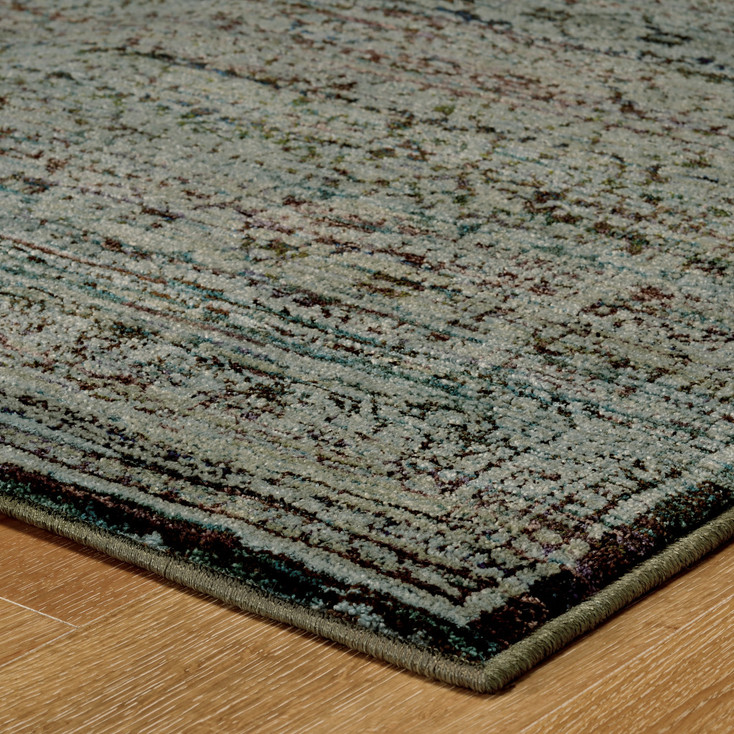 6' x 9' Blue & Purple Oriental Power Loom Stain Resistant Area Rug