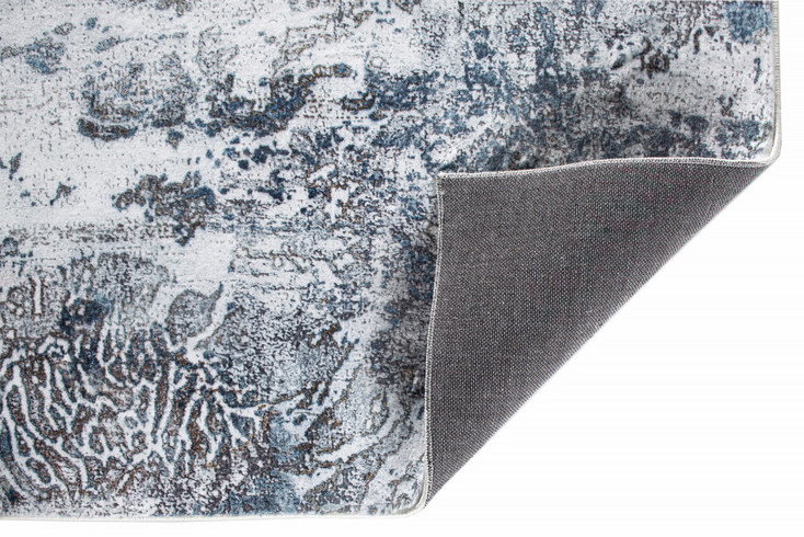 6' x 9' Blue and Gray Abstract Dhurrie Area Rug