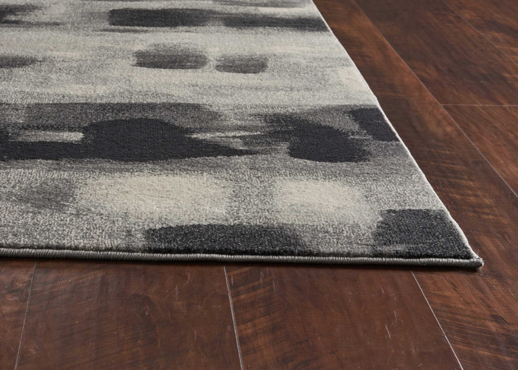 6' x 9' Grey Abstract Design Indoor Polypropylene Area Rug