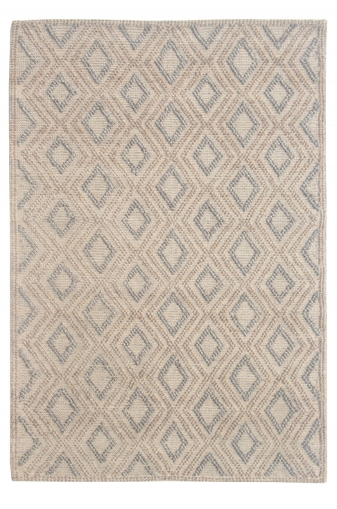 6' x 9' Gray and Brown Geometric Dhurrie Area Rug