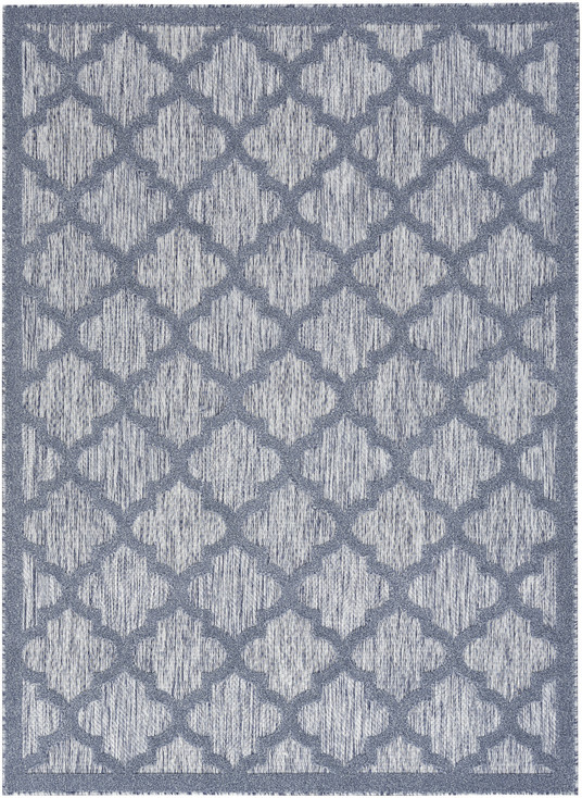 6' x 9' Blue Geometric Flat Weave Area Rug