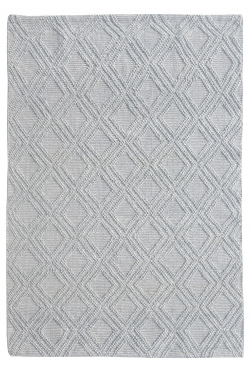 6' x 9' Gray Geometric Dhurrie Polyester Area Rug