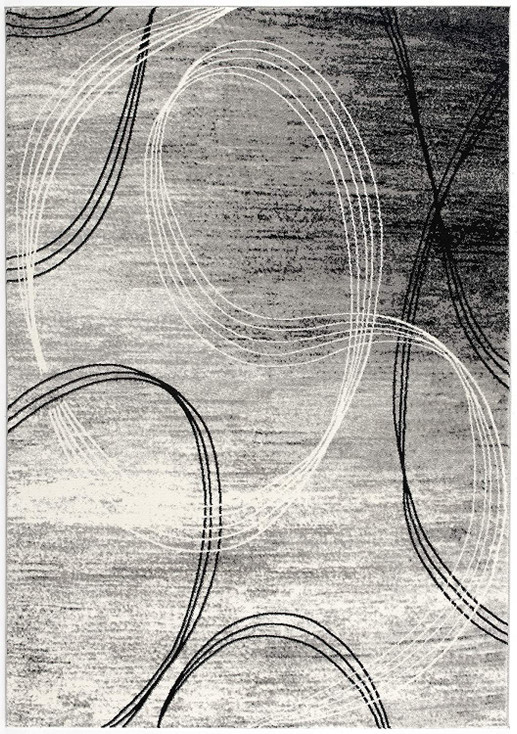 6' x 9' Gray Abstract Dhurrie Polypropylene Rectangle Area Rug