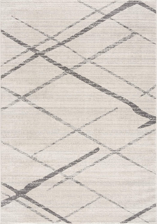 6' x 9' Gray Geometric Dhurrie Polypropylene Area Rug