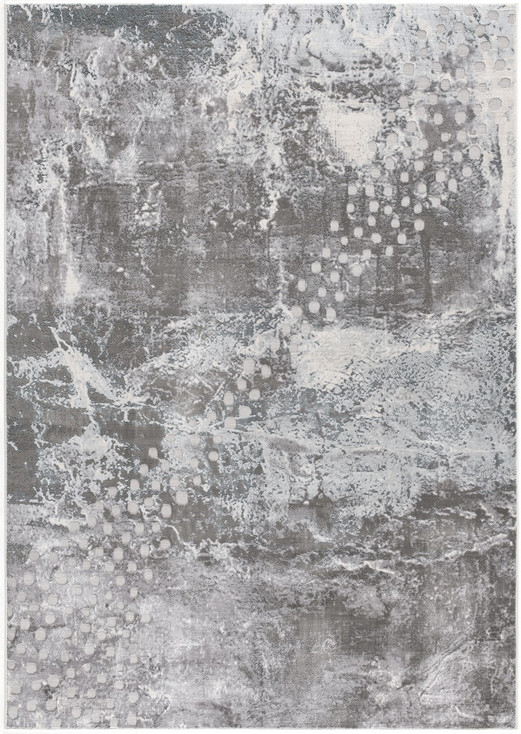 6' x 9' Blue Abstract Power Loom Polyester Area Rug