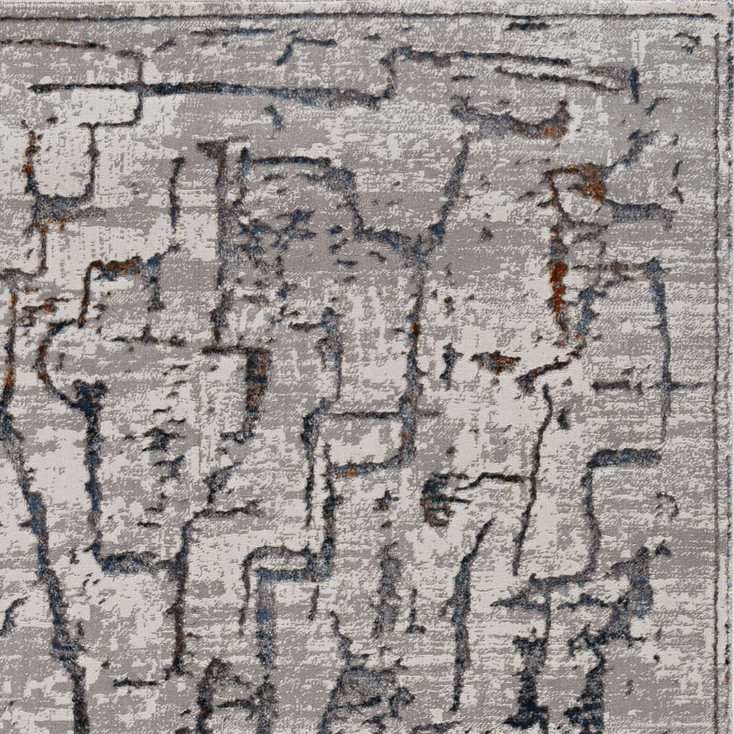 6' x 9' Grey Abstract Design Indoor Area Rug