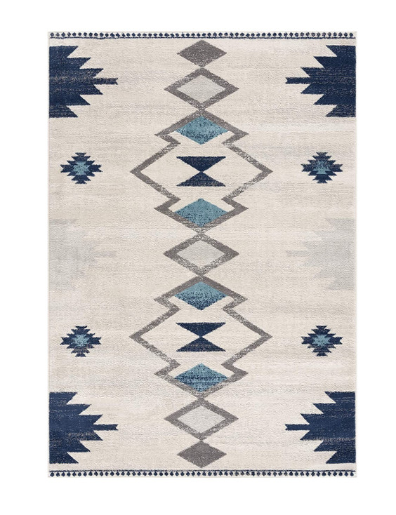 6' x 9' Cream Southwestern Dhurrie Area Rug