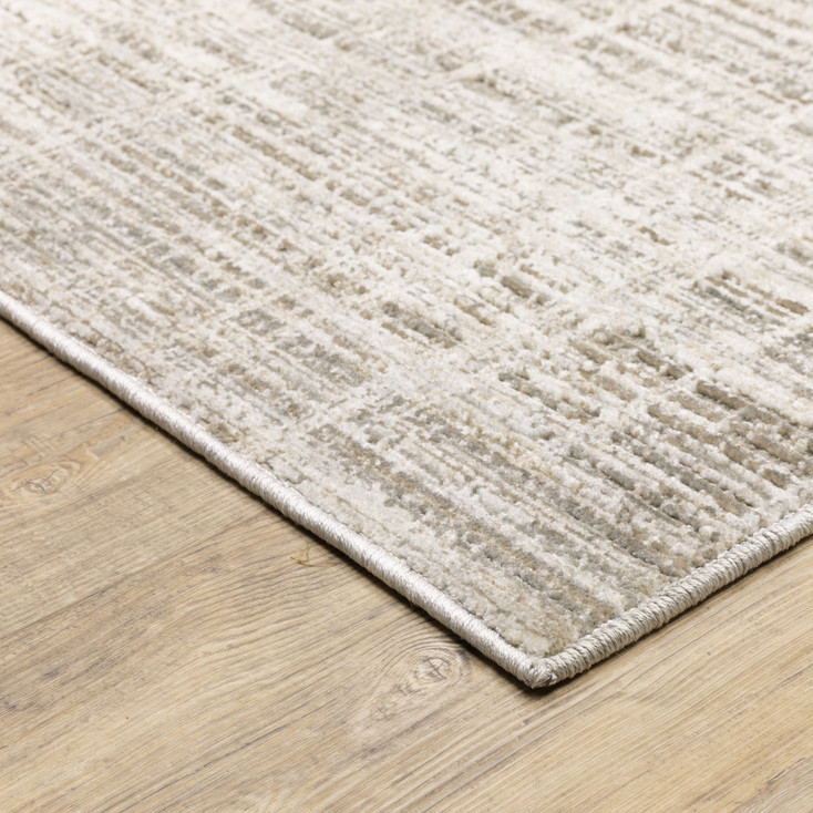 6' x 9' Beige Grey Ivory Tan & Brown Abstract Power Loom Area Rug