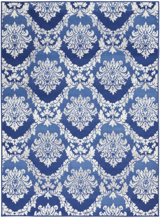 6' x 9' Blue Floral Dhurrie Polypropylene Area Rug