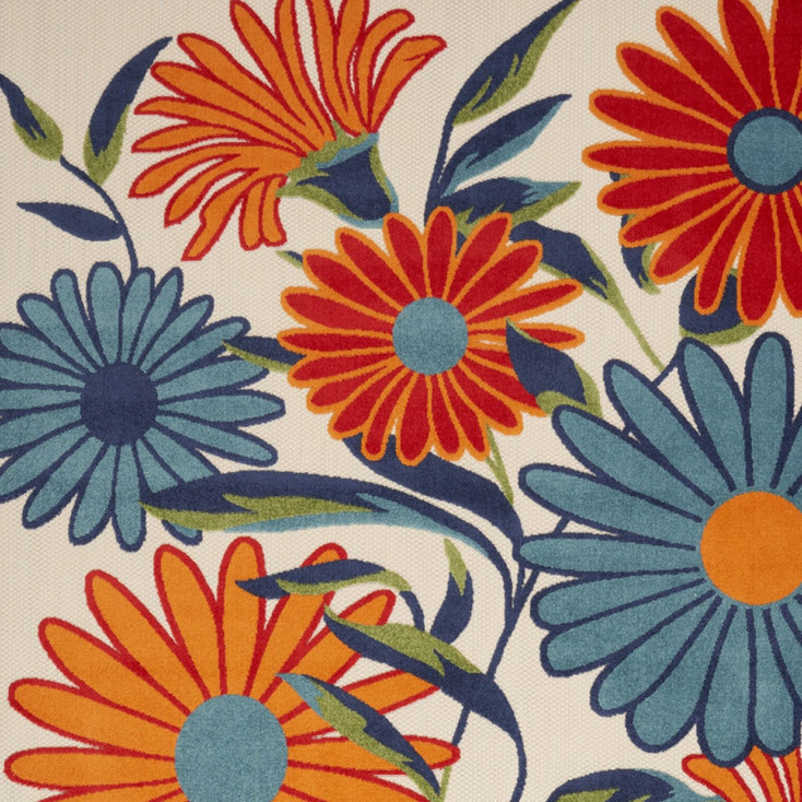 6' x 9' Multicolor Floral Stain Resistant Non Skid Area Rug
