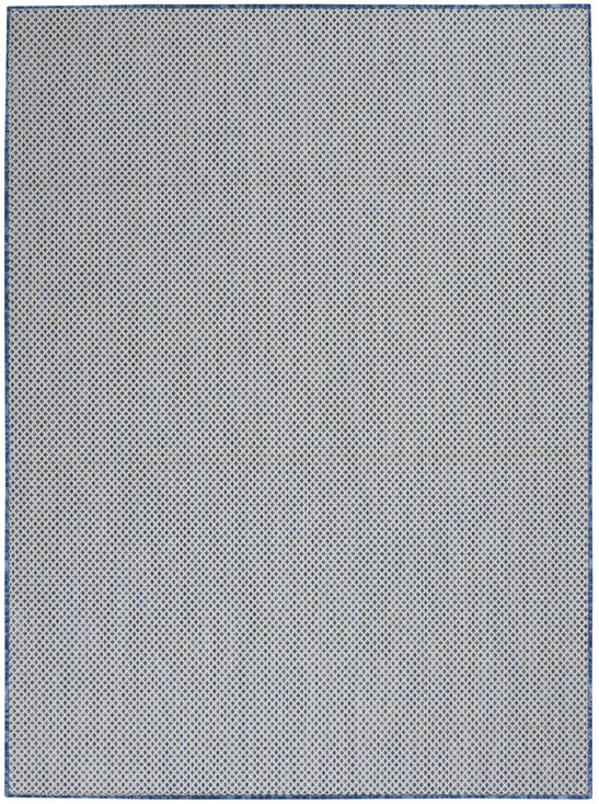 6' x 9' Blue Geometric Power Loom Area Rug