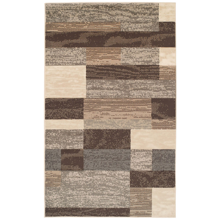 6' x 9' Slate Patchwork Power Loom Stain Resistant Area Rug