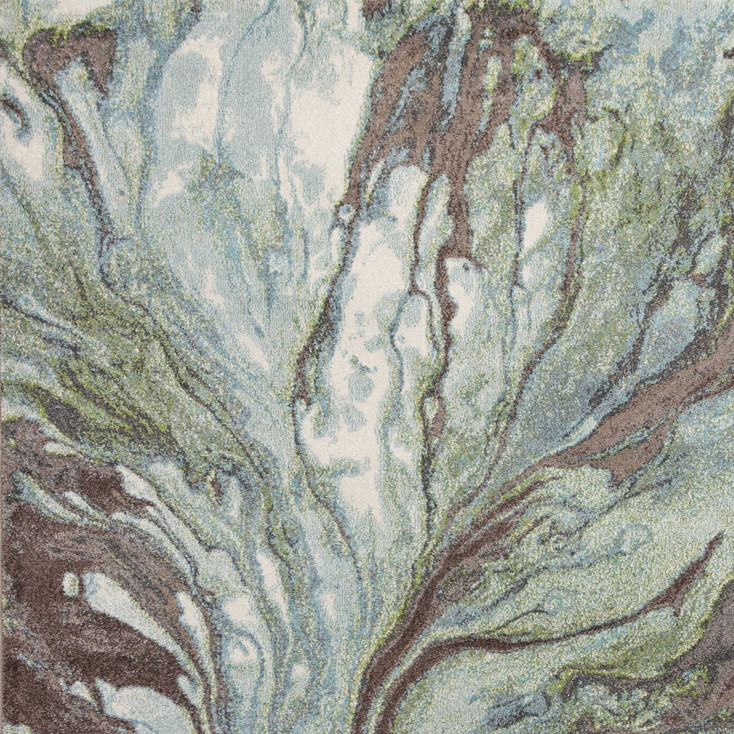 7' x 10' Seafoam Blue Machine Woven Abstract Watercolor Indoor Area Rug