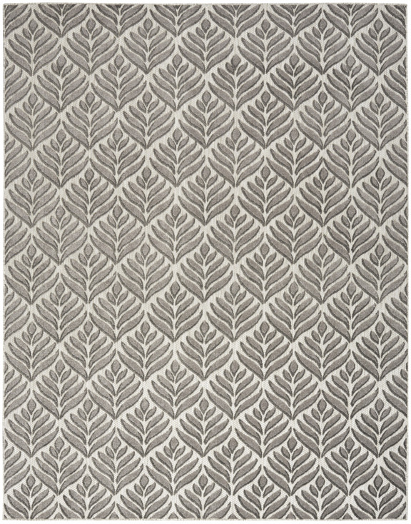 7' x 10' Charcoal Floral Stain Resistant Non Skid Area Rug