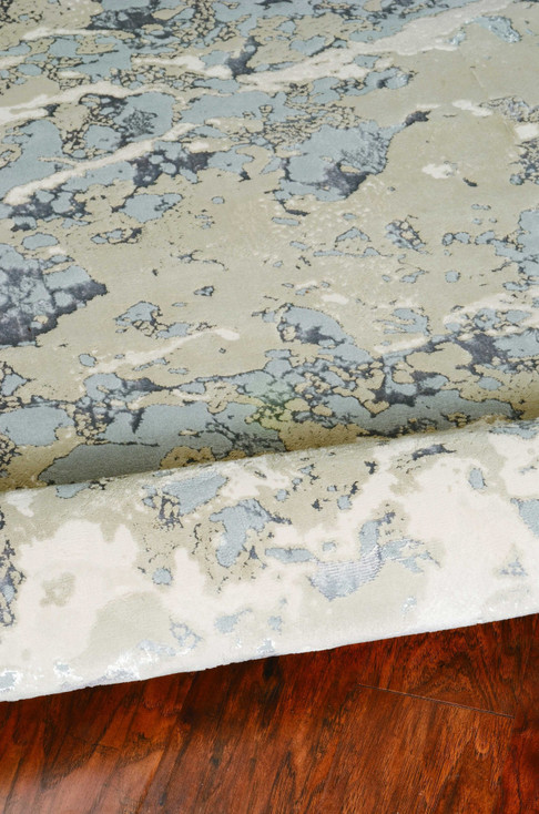7' x 10' Sand Grey Machine Woven Abstract Indoor Area Rug