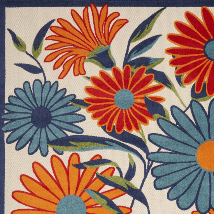 7' x 10' Multicolor Floral Stain Resistant Non Skid Area Rug