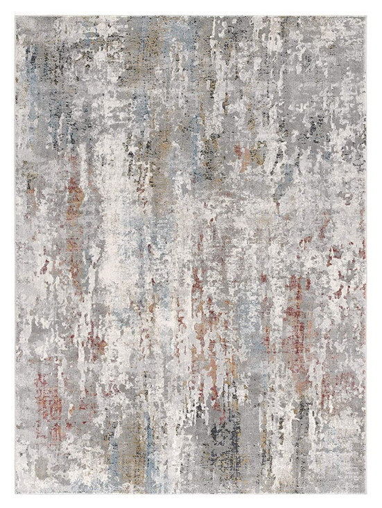 7' x 10' Gray Abstract Pattern Area Rug