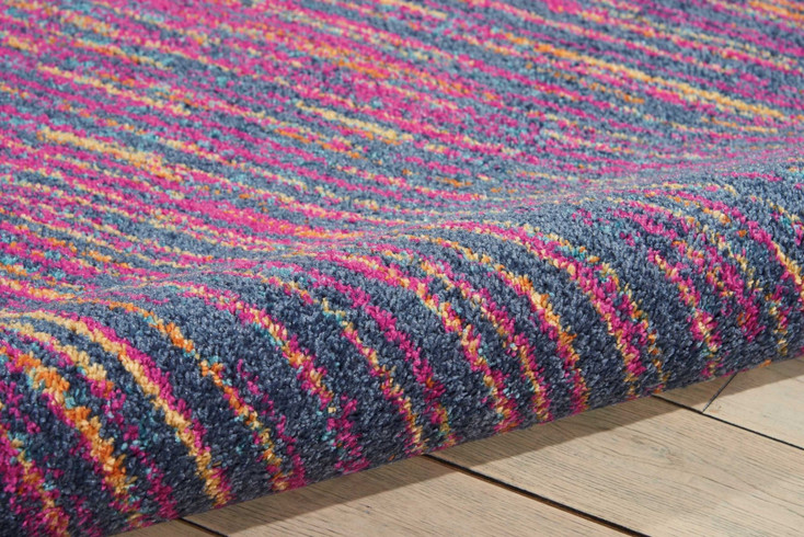 7' x 10' Blue & Pink Abstract Power Loom Area Rug