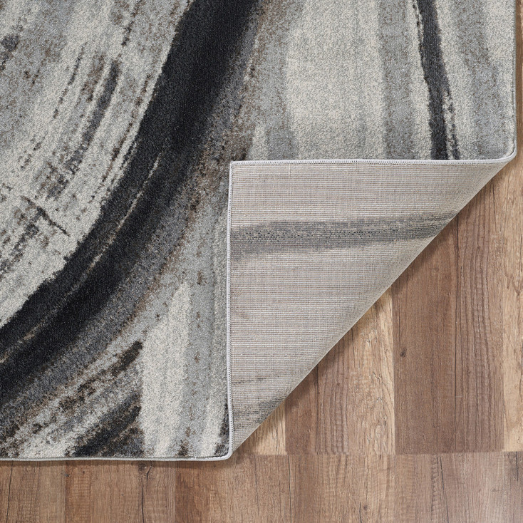 7' x 10' Gray Abstract Dhurrie Area Rug