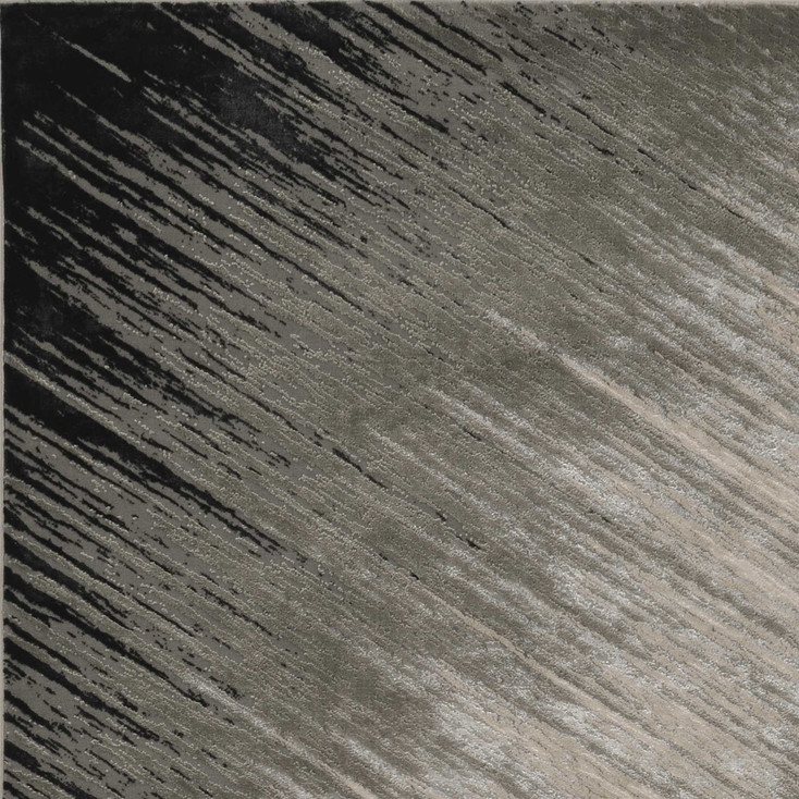 7' x 10' Silver Grey Machine Woven Abstract Brushstroke Indoor Area Rug