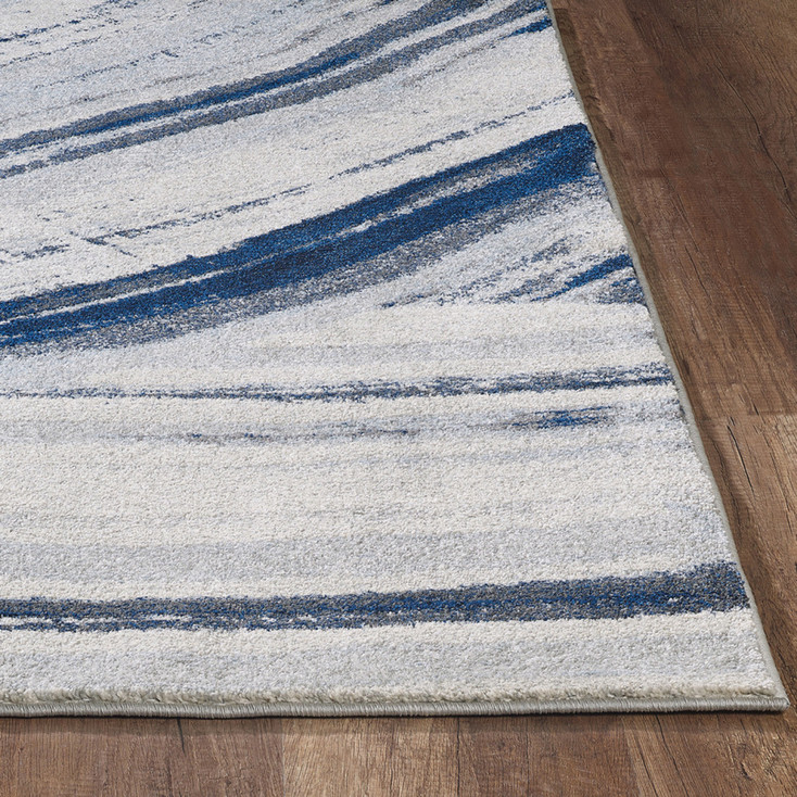 7' x 10' Blue Abstract Dhurrie Rectangle Area Rug